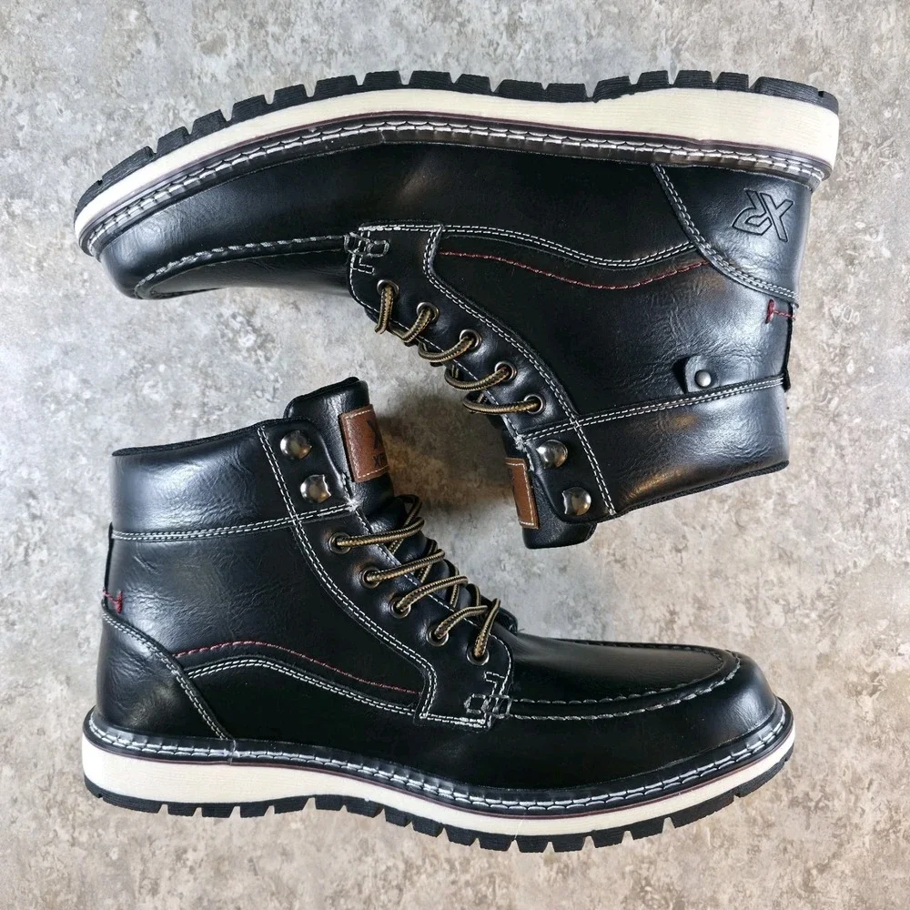 XRAY Men's Dover Faux Leather Lace Up Casual Ankle Boot Shoes Black Size 12 New
